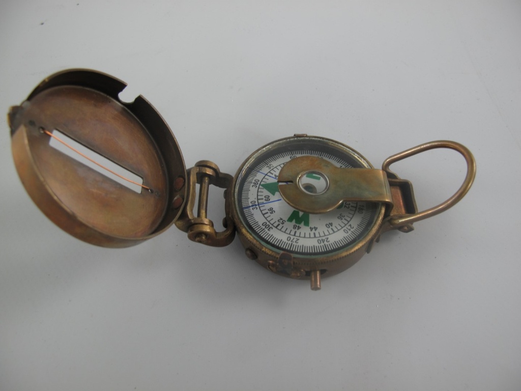 [LA-42758] Kompaß Messing Brüniert Im Box L 12x5 cm Bild 6