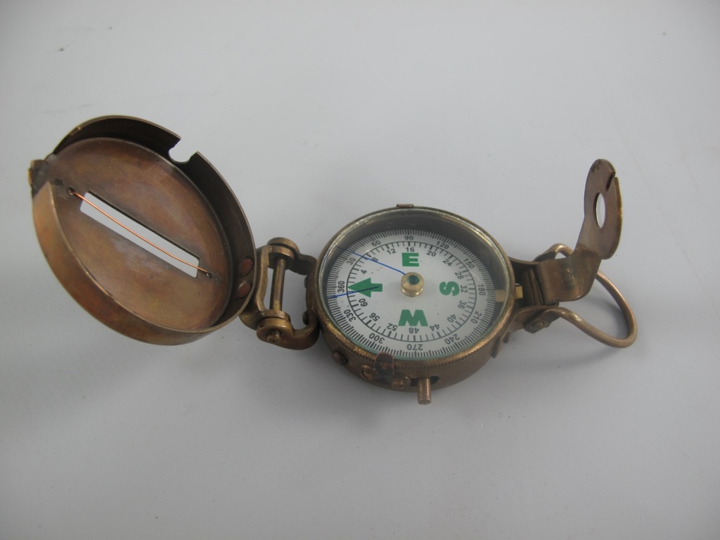 [LA-42758] Kompaß Messing Brüniert Im Box L 12x5 cm Bild 7