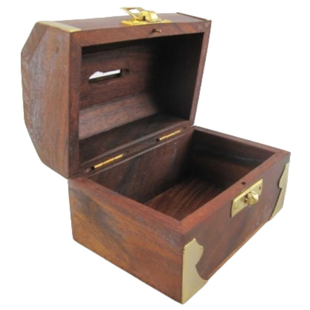 [LA-42782] Spardose Geldbank Skulptur Holz Messing #42782 Bild 2