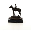 [LA-43223] Bronzeskulptur Bronzefigur Reiter und Pferd Galoppsport Jockey Antik-Stil Bild 3