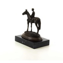 [LA-43223] Bronzeskulptur Bronzefigur Reiter und Pferd Galoppsport Jockey Antik-Stil Bild 5