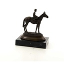[LA-43223] Bronzeskulptur Bronzefigur Reiter und Pferd Galoppsport Jockey Antik-Stil Bild 11
