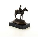 [LA-43223] Bronzeskulptur Bronzefigur Reiter und Pferd Galoppsport Jockey Antik-Stil Bild 12