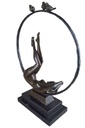 [LA-43229] Bronzeskulptur Bronzefigur Frau Akt Ring und Vögel Bild 2
