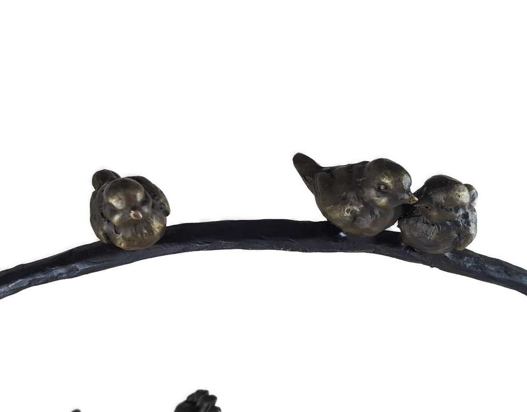 [LA-43229] Bronzeskulptur Bronzefigur Frau Akt Ring und Vögel Bild 8