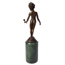 [LA-43239] Bronzeskulptur Bronzefigur Mädchen Hält Eine Rose Klassisch Bild 4