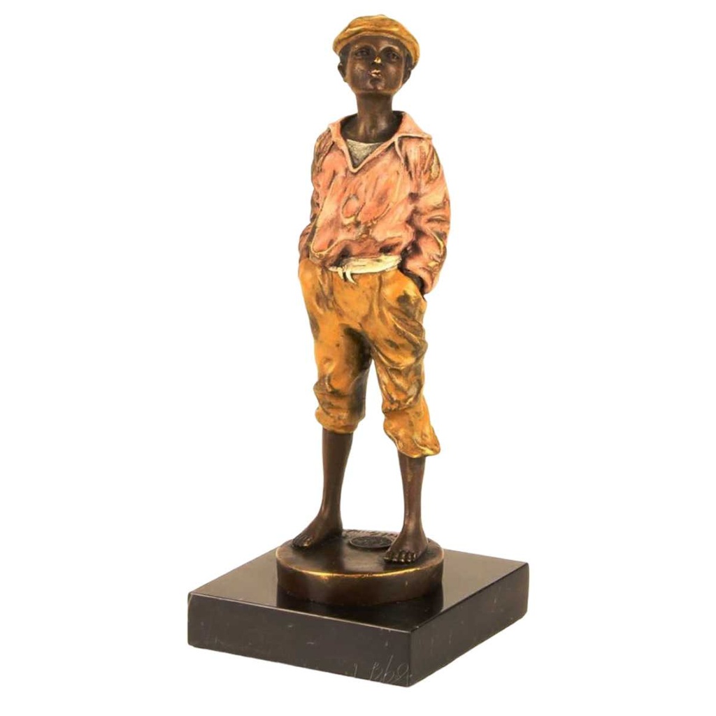 [LA-43252] Bronzeskulptur Bronzefigur Pfeifender Junge Pfeifer Antik-Stil Bild 2