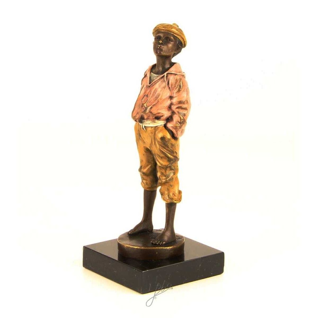 [LA-43252] Bronzeskulptur Bronzefigur Pfeifender Junge Pfeifer Antik-Stil Bild 3