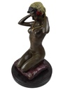 [LA-43254] Bronzeskulptur Bronzefigur Frau Kniend Neue Halskette bunt Bild 2