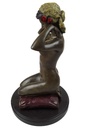 [LA-43254] Bronzeskulptur Bronzefigur Frau Kniend Neue Halskette bunt Bild 3