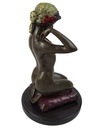 [LA-43254] Bronzeskulptur Bronzefigur Frau Kniend Neue Halskette bunt Bild 6