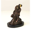 [LA-43258] Bronzeskulptur Bronzefigur Frau Umarmt Sitzend Einen Phallus Bild 6