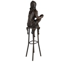 [LA-43267] Bronzeskulptur Bronzefigur Frau auf Barstuhl Barhocker Bild 5