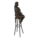 [LA-43268] Bronzeskulptur Bronzefigur Frau auf Barstuhl Barhocker #43268 Bild 4