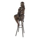 [LA-43268] Bronzeskulptur Bronzefigur Frau auf Barstuhl Barhocker #43268 Bild 7