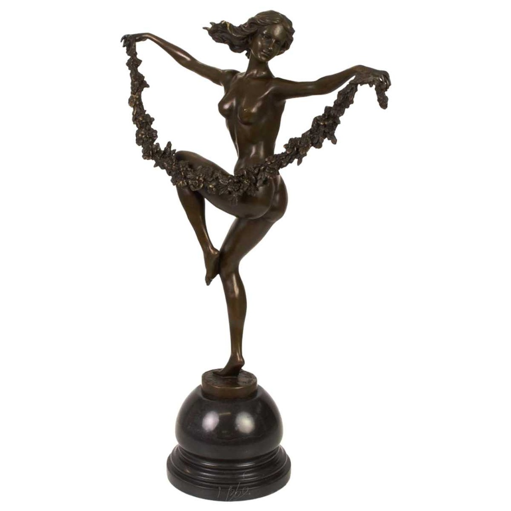 [LA-43272] Bronzeskulptur Bronzefigur Frau Blumentänzerin Bild 2
