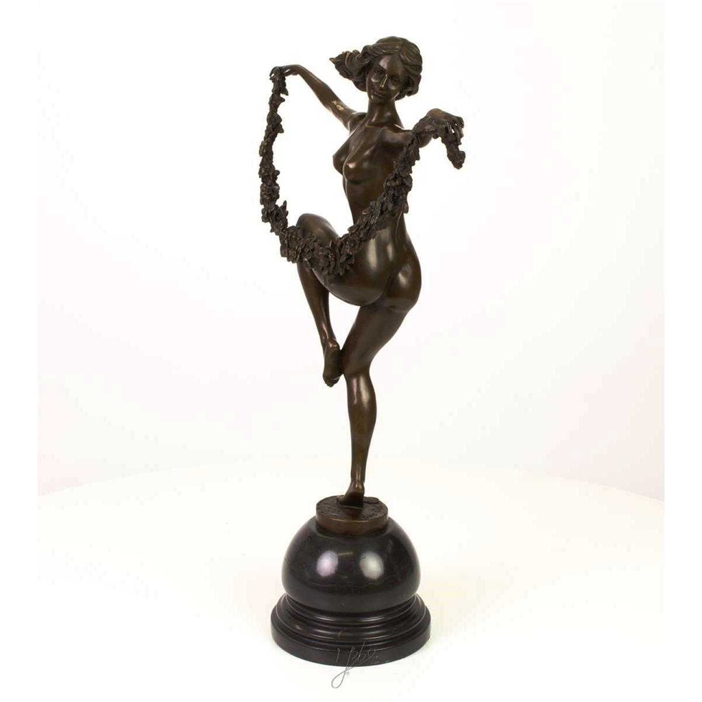 [LA-43272] Bronzeskulptur Bronzefigur Frau Blumentänzerin Bild 3
