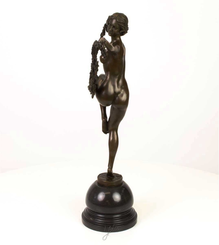 [LA-43272] Bronzeskulptur Bronzefigur Frau Blumentänzerin Bild 4