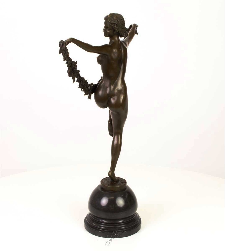 [LA-43272] Bronzeskulptur Bronzefigur Frau Blumentänzerin Bild 5