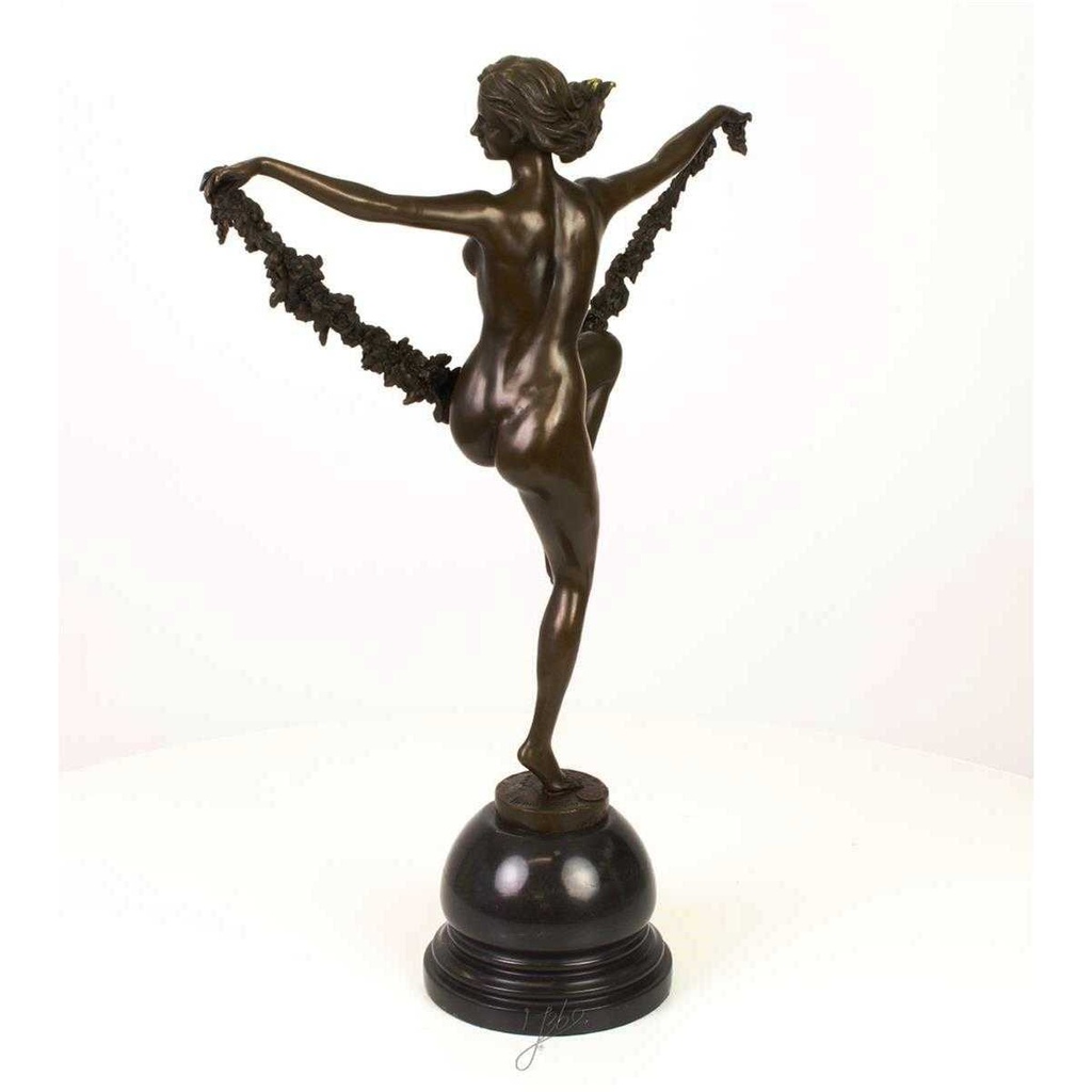 [LA-43272] Bronzeskulptur Bronzefigur Frau Blumentänzerin Bild 6