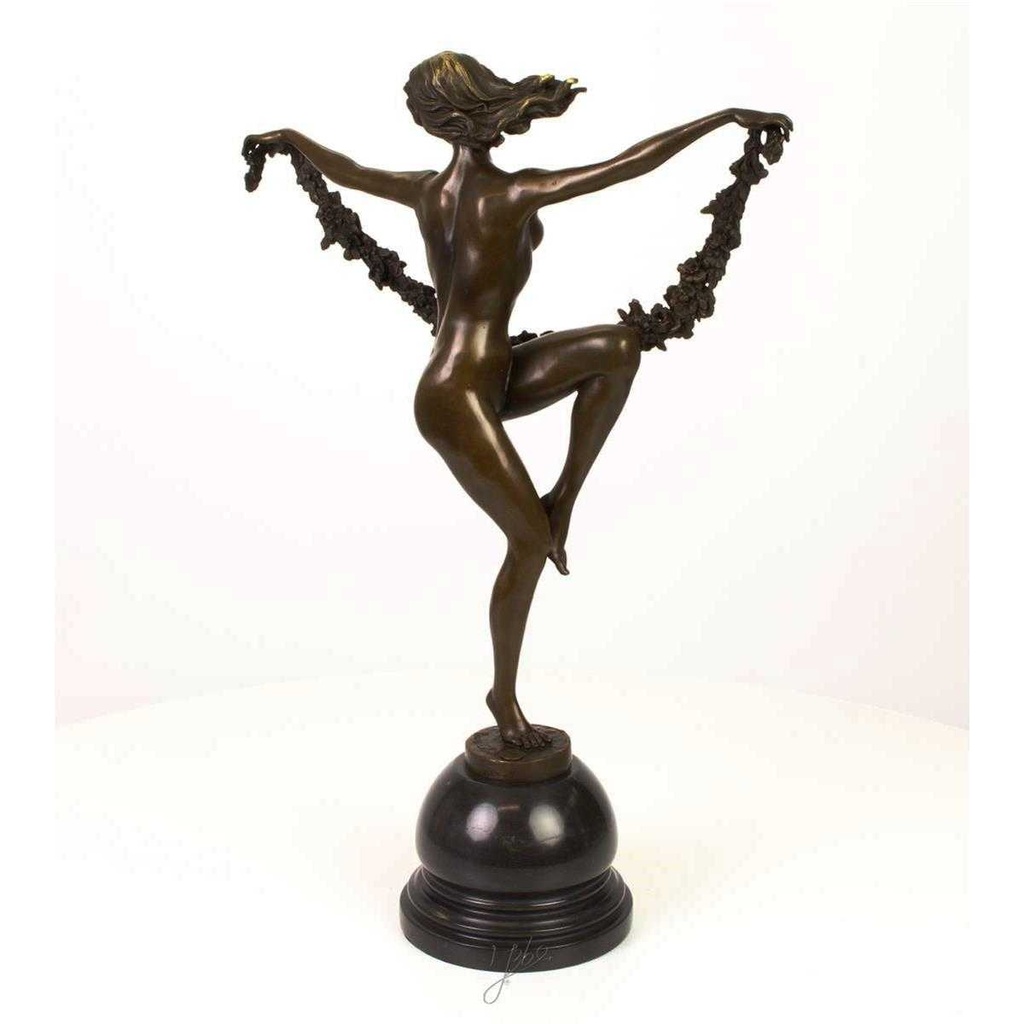 [LA-43272] Bronzeskulptur Bronzefigur Frau Blumentänzerin Bild 9