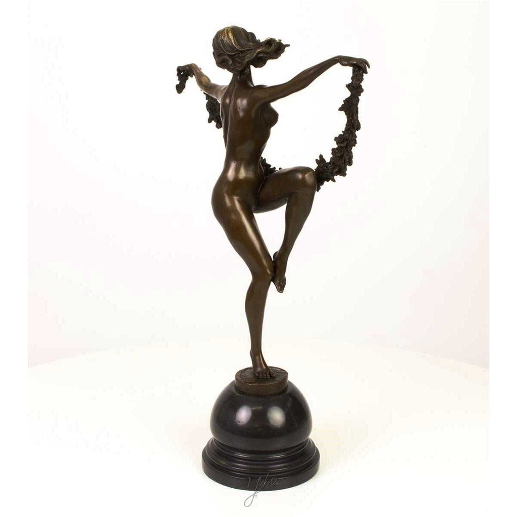 [LA-43272] Bronzeskulptur Bronzefigur Frau Blumentänzerin Bild 10