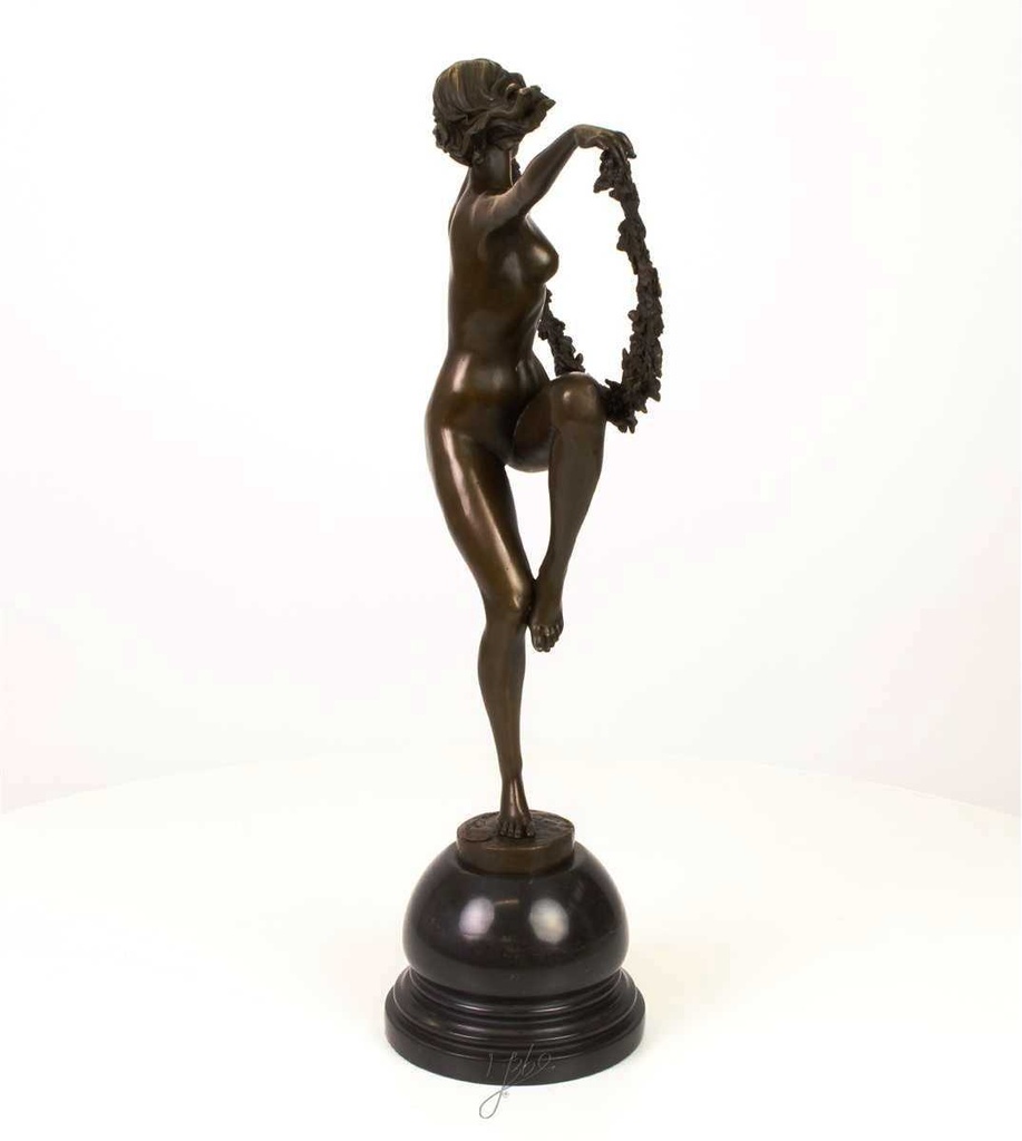 [LA-43272] Bronzeskulptur Bronzefigur Frau Blumentänzerin Bild 11