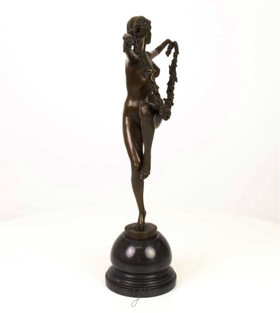 [LA-43272] Bronzeskulptur Bronzefigur Frau Blumentänzerin Bild 12