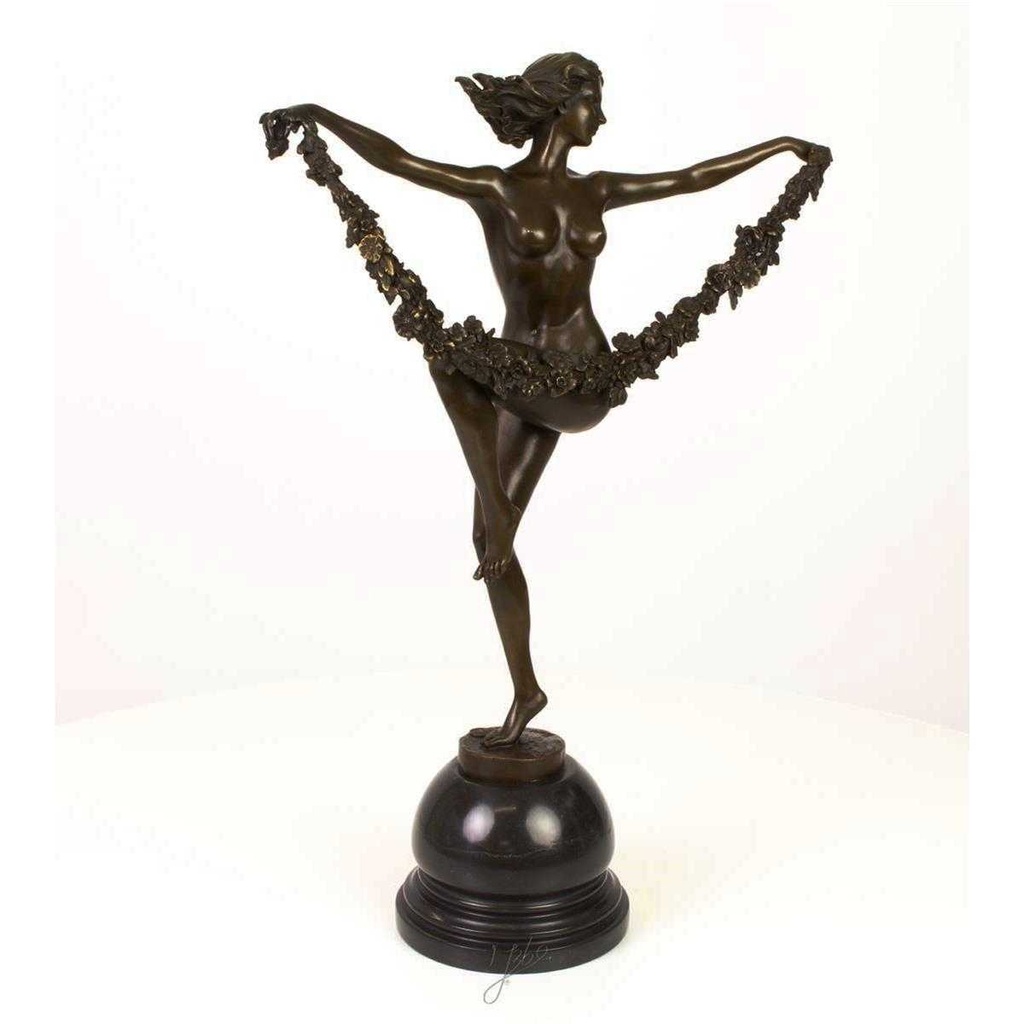[LA-43272] Bronzeskulptur Bronzefigur Frau Blumentänzerin Bild 14