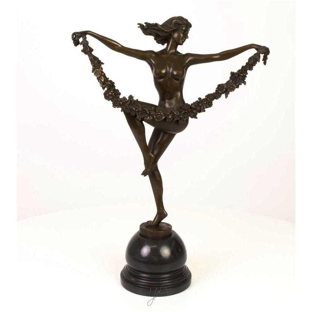 [LA-43272] Bronzeskulptur Bronzefigur Frau Blumentänzerin Bild 15