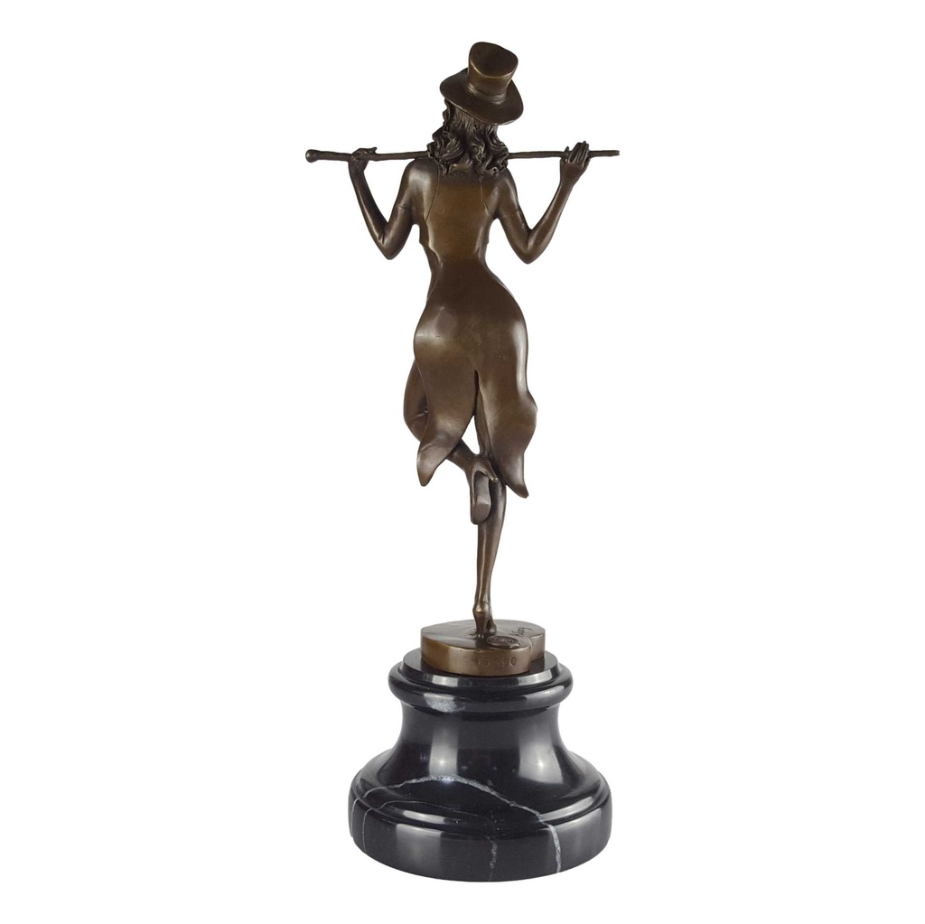 [LA-43284] Bronzeskulptur Bronzefigur Revuetänzerin Art-Deco-Stil Bild 3