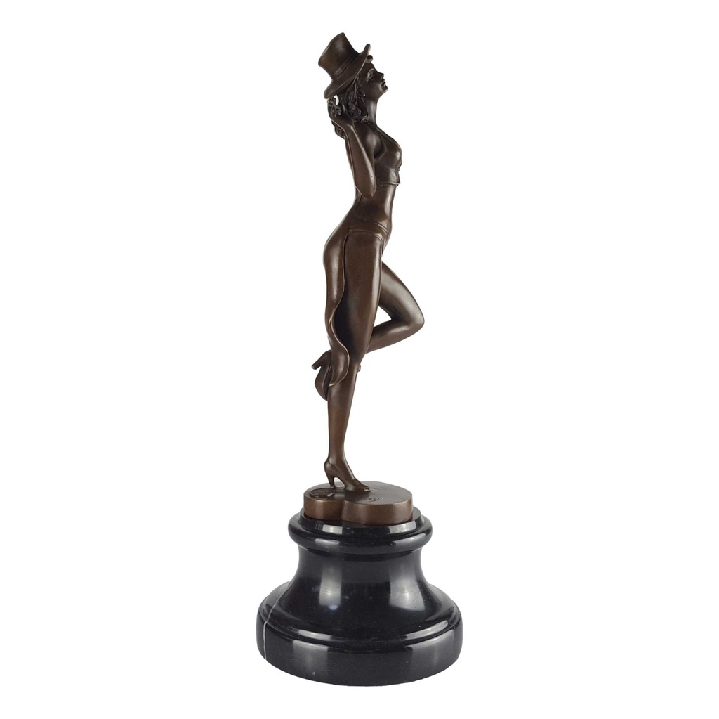 [LA-43284] Bronzeskulptur Bronzefigur Revuetänzerin Art-Deco-Stil Bild 4