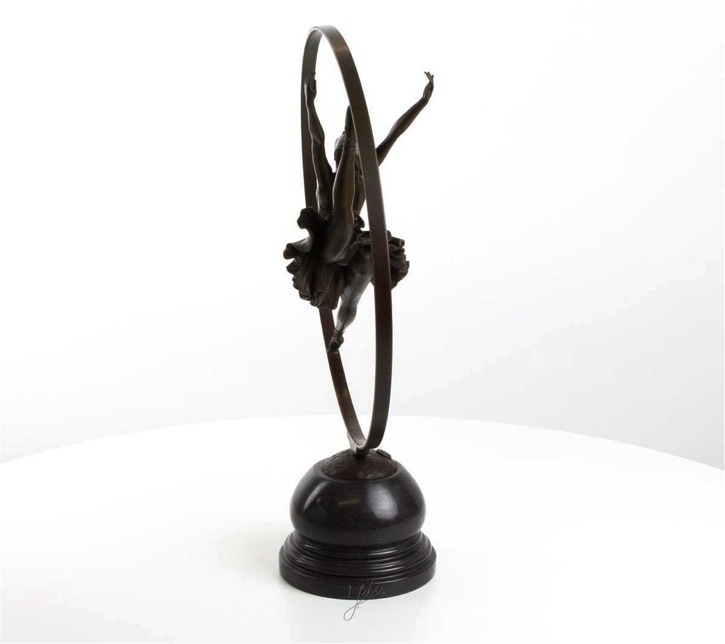 [LA-43288] Bronzeskulptur Bronzefigur Ringtänzerin Im Ring Art-Deco-Stil Bild 5