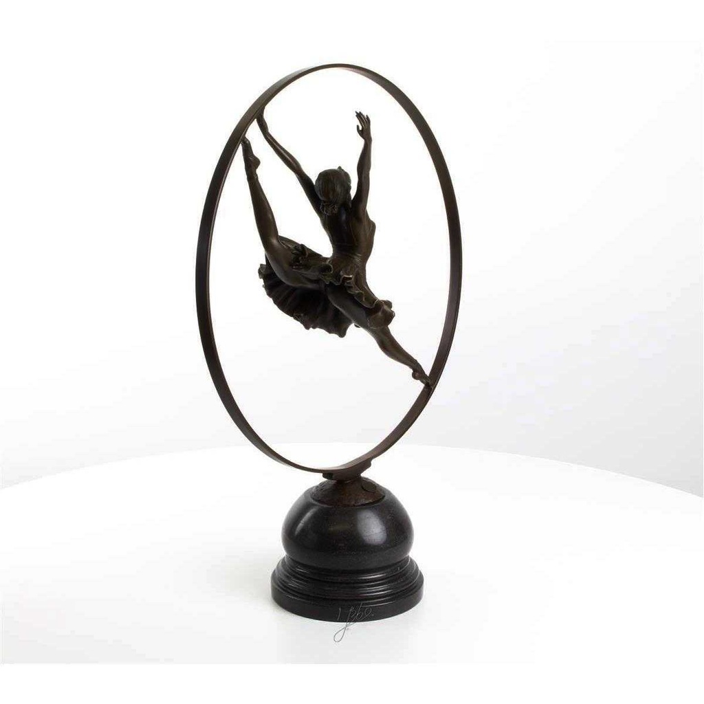 [LA-43288] Bronzeskulptur Bronzefigur Ringtänzerin Im Ring Art-Deco-Stil Bild 7