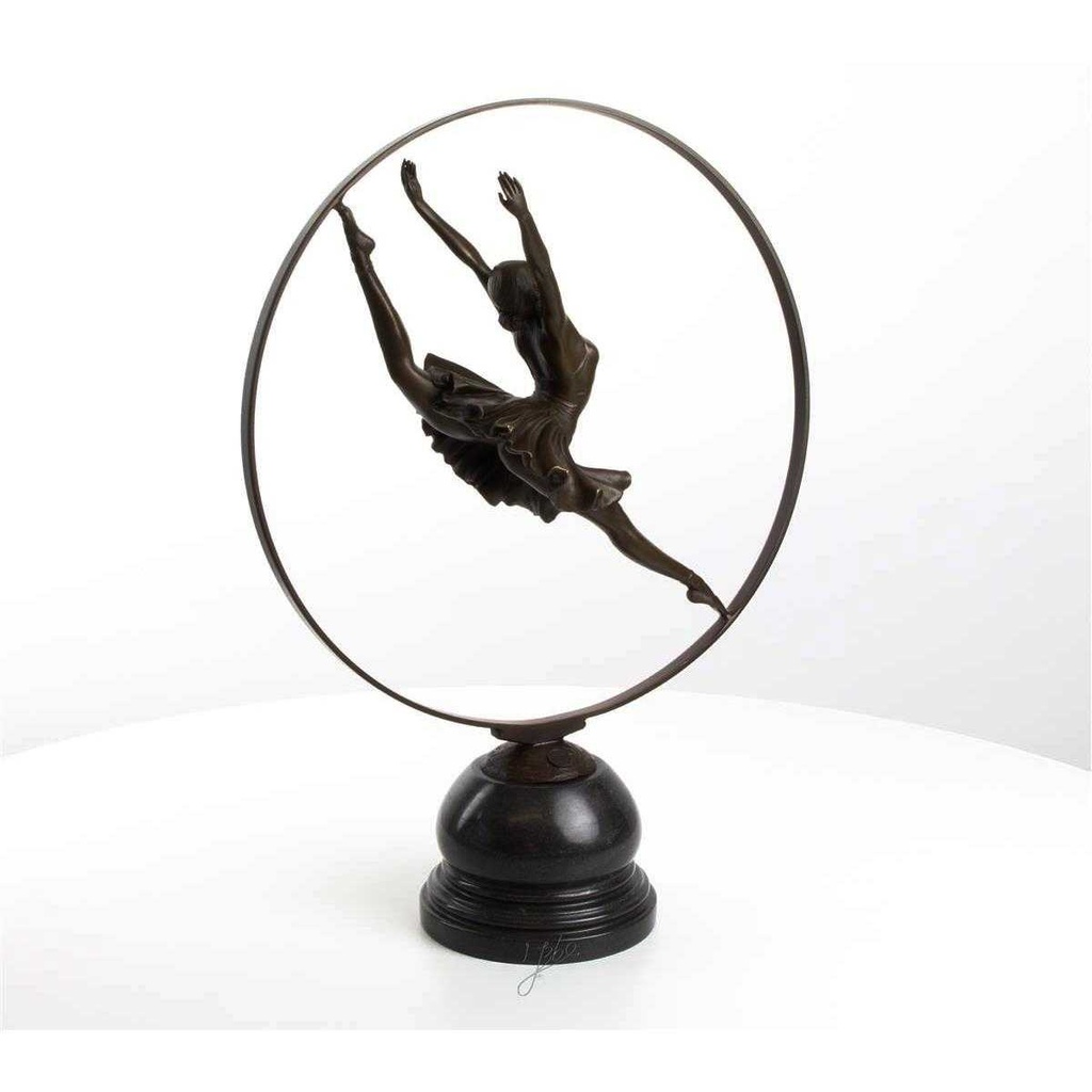 [LA-43288] Bronzeskulptur Bronzefigur Ringtänzerin Im Ring Art-Deco-Stil Bild 8