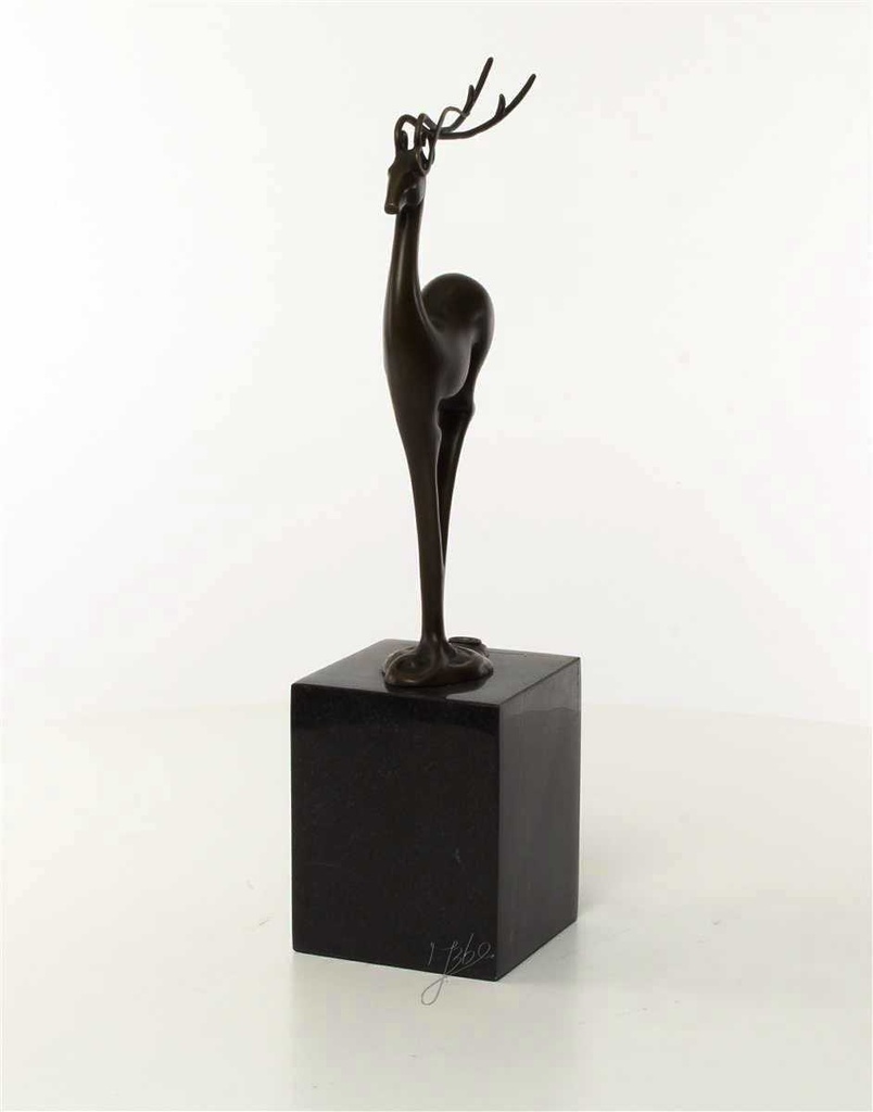 [LA-43296] Bronzeskulptur Bronzefigur Antilope Modern-Stil Bild 7