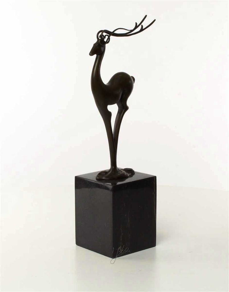 [LA-43296] Bronzeskulptur Bronzefigur Antilope Modern-Stil Bild 8