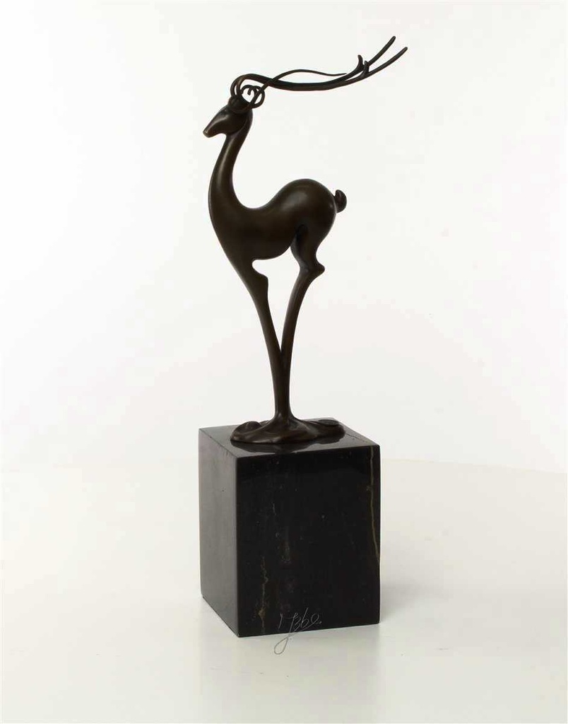 [LA-43296] Bronzeskulptur Bronzefigur Antilope Modern-Stil Bild 9