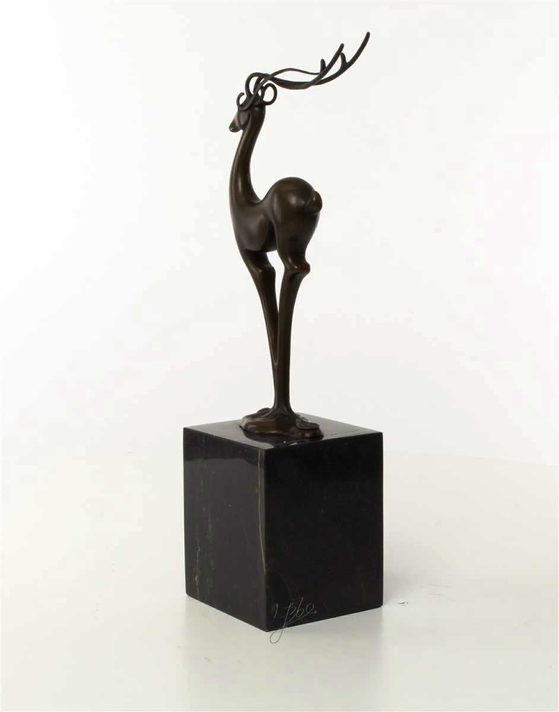 [LA-43296] Bronzeskulptur Bronzefigur Antilope Modern-Stil Bild 12