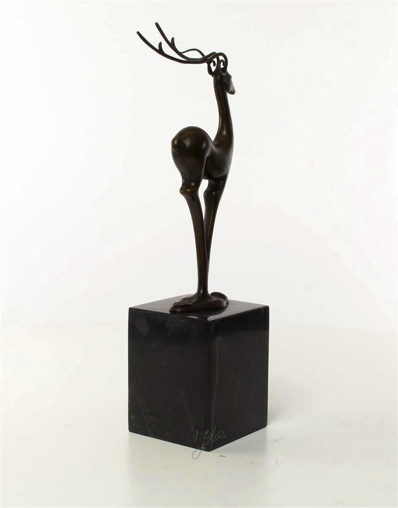 [LA-43296] Bronzeskulptur Bronzefigur Antilope Modern-Stil Bild 15