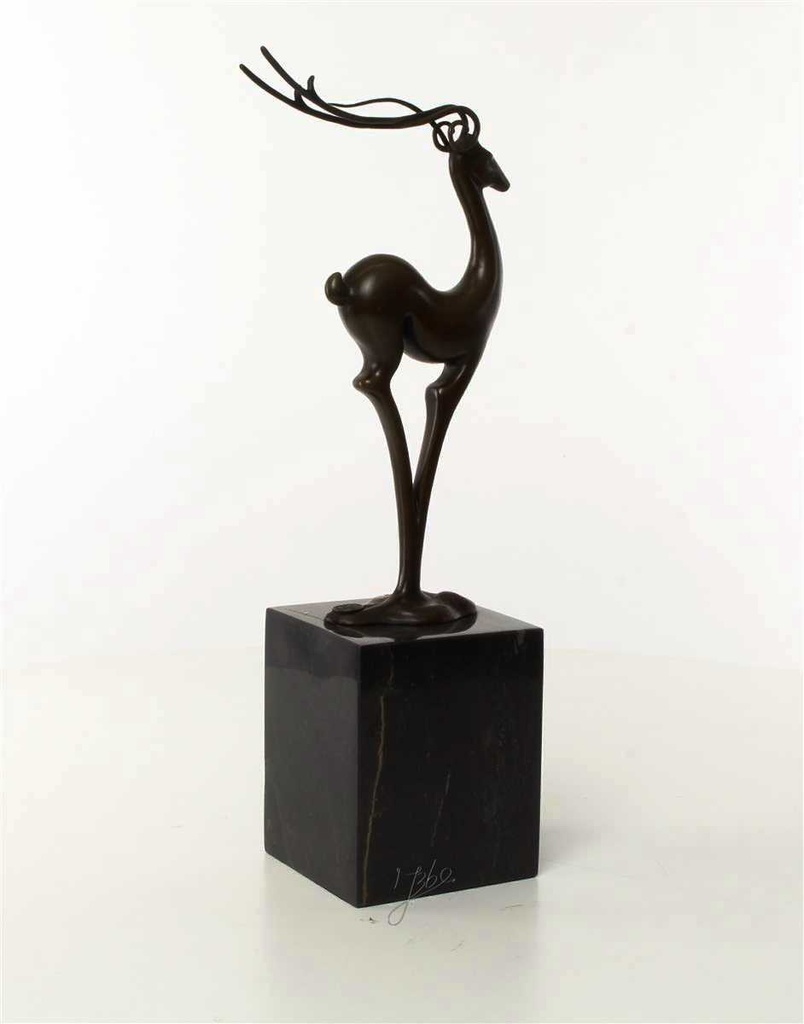 [LA-43296] Bronzeskulptur Bronzefigur Antilope Modern-Stil Bild 16