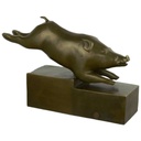 [LA-43298] Bronzeskulptur Bronzefigur Eber Schwein Bild 2