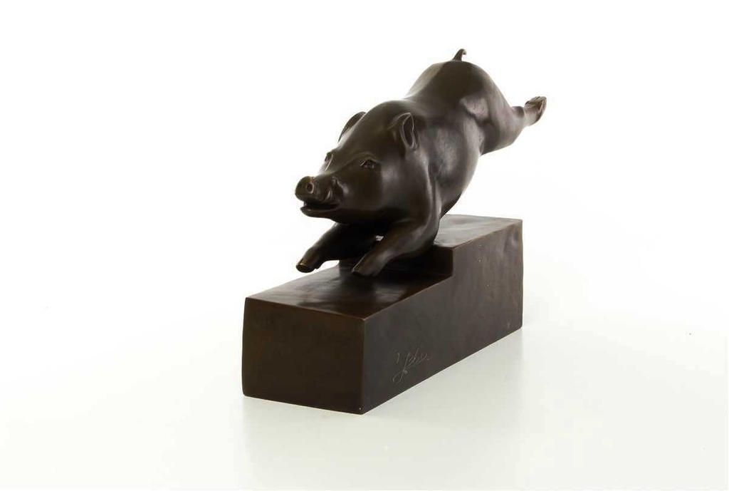 [LA-43298] Bronzeskulptur Bronzefigur Eber Schwein Bild 7