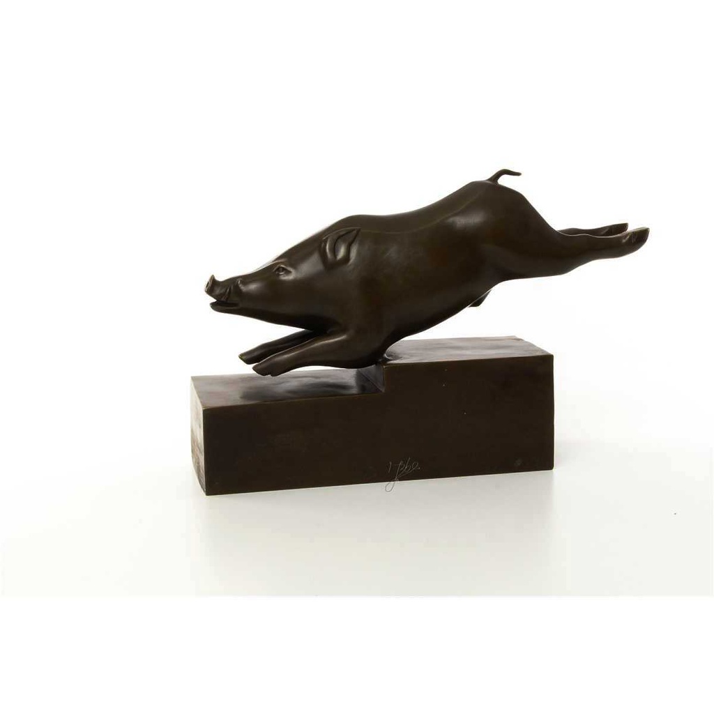 [LA-43298] Bronzeskulptur Bronzefigur Eber Schwein Bild 9