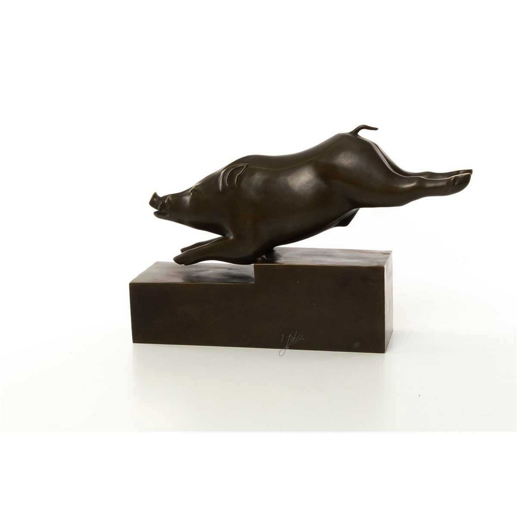 [LA-43298] Bronzeskulptur Bronzefigur Eber Schwein Bild 10