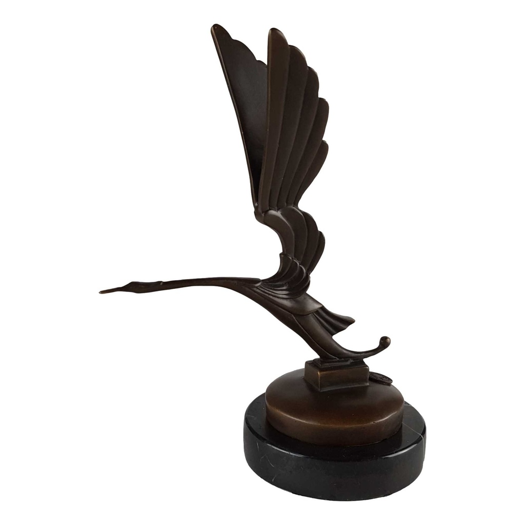 [LA-43299] Bronzeskulptur Bronzefigur Kühlerfigur Bronze Art Déco Storch Bild 2
