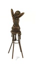 [LA-43301] Bronzeskulptur Bronzefigur Frau auf Barstuhl Barhocker bunt Art-Deco-Stil Bild 8