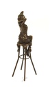 [LA-43301] Bronzeskulptur Bronzefigur Frau auf Barstuhl Barhocker bunt Art-Deco-Stil Bild 10