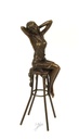 [LA-43301] Bronzeskulptur Bronzefigur Frau auf Barstuhl Barhocker bunt Art-Deco-Stil Bild 13
