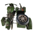 [LA-43303] Blechmodell Militärmotorrad mit Beiwagen Grün Bild 6